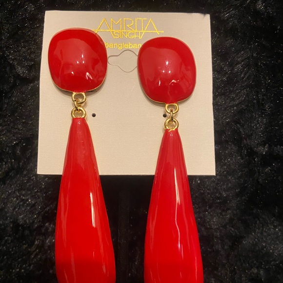 Amrita Singh red earrings - Picture 1 of 1